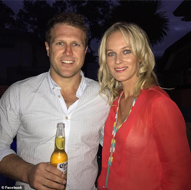 The Hawthorn premiership winner split from his wife of 10 years, Jessica (pictured together), in August last year, shortly after giving birth to their third son