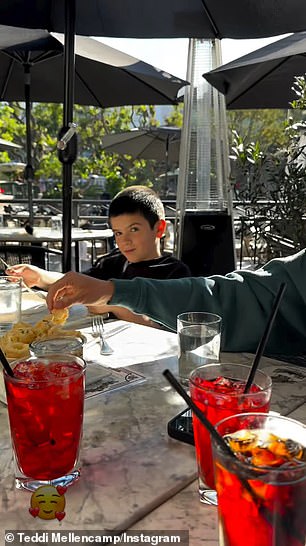 Earlier that day, Mellencamp treated her kids to a fun day at LA outdoor mall The Grove, where they ate calamari at La Piazza