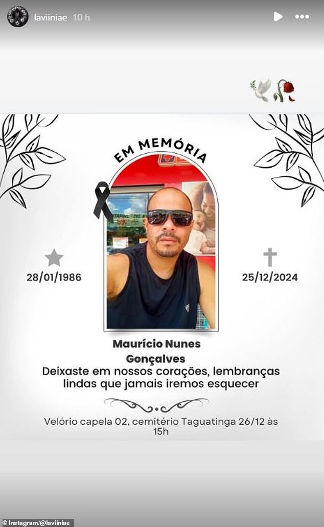 Lavinia paid tribute to Mauricio Nunes Goncalves on her Instagram profile on Boxing Day