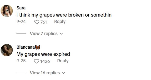 Many of Liliana's followers responded to the comments saying they had tried the grape theory, with mixed results