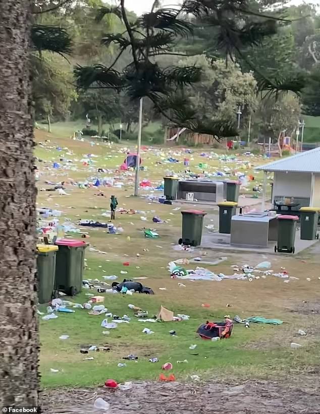 Bronte Beach was vandalized by partygoers, despite Waverley Council having installed 250 extra bins in preparation for the event