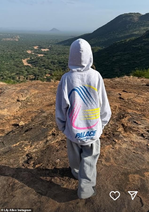 The singer shared a photo of her youngest daughter looking out over a beautiful landscape