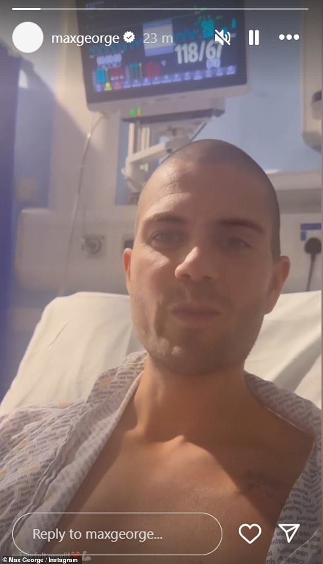 Max previously revealed he had to stay in hospital due to ongoing heart problems and underwent serious surgery after his condition failed to improve