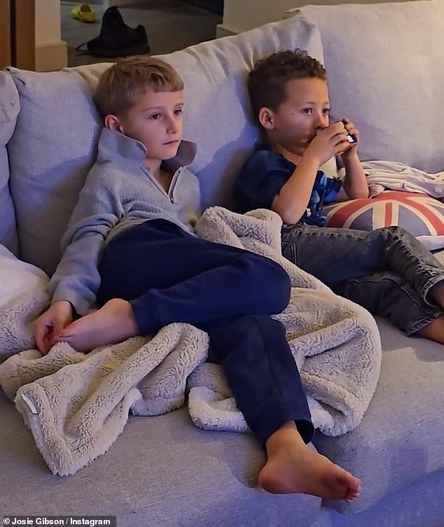 During the video, Josie's son can be seen chilling on the couch with his family members as he patiently waits for the singer to be revealed.