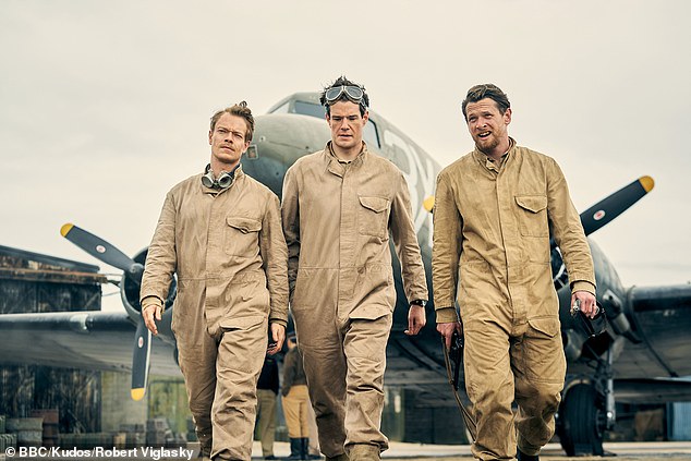 The drama, from Peaky Blinders creator Steven Knight, 65, follows the rebellious Paddy Mayne (Jack O'Connell right) as he takes control of the SAS and tries to prove the regiment remains vital to the war after former leader David Stirling (Connor center) is captured