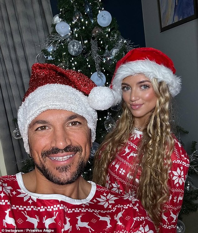 Meanwhile, Katie's ex-husband Peter Andre and daughter Princess wore matching festive pajamas as they spent Christmas Day together