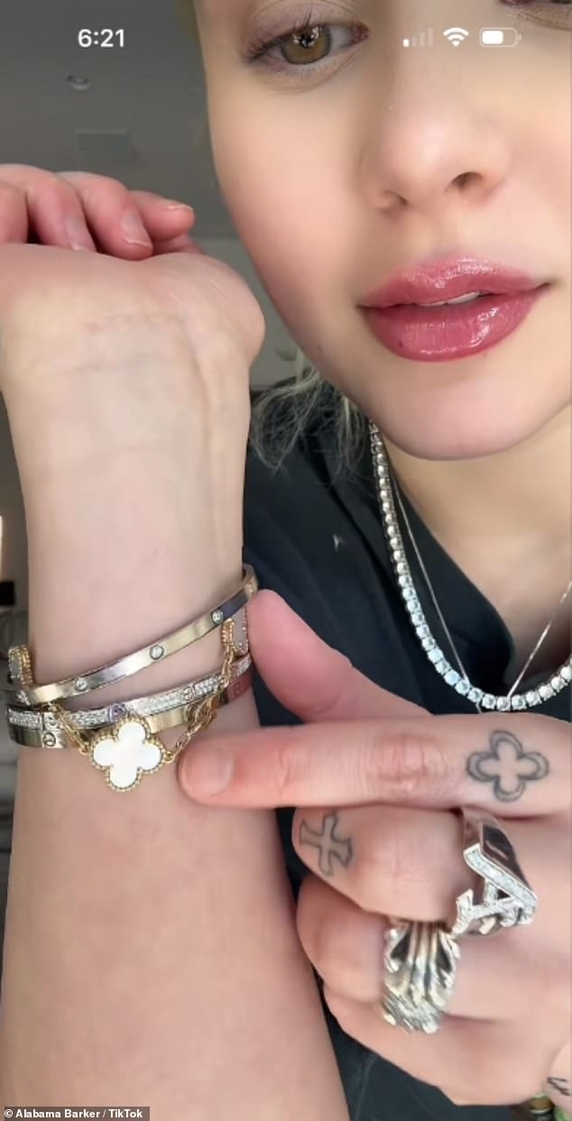 A highlight was her third Cartier Love bracelet from her father