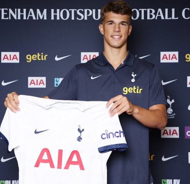 The talent signed for Spurs in 2023, but stayed with Hajduk Split and will move in 2025