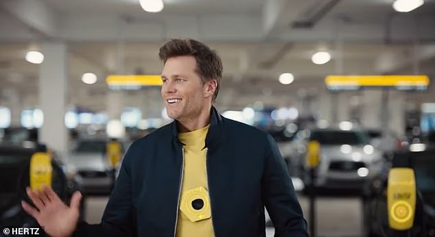 Hertz brought on superstar football player Tom Brady, seen here, as part of their ad campaign to promote the EVs in their fleet