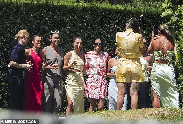 Clare Polkinghorne, Foord, Mackenzie Arnold, Steph Catley, Lydia Williams and Hayley Raso (L-R) also dazzled as they posed for snaps at the venue