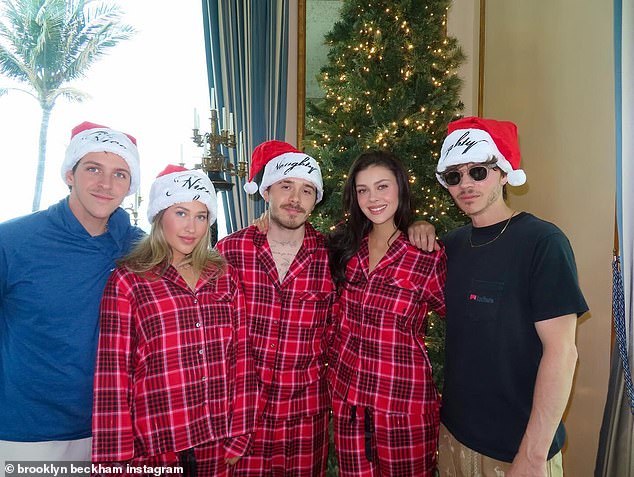 The couple were reunited with their eldest son Brooklyn, 25, and his wife Nicola Peltz, 29, after spending Christmas Day with her parents at her £76million family home.