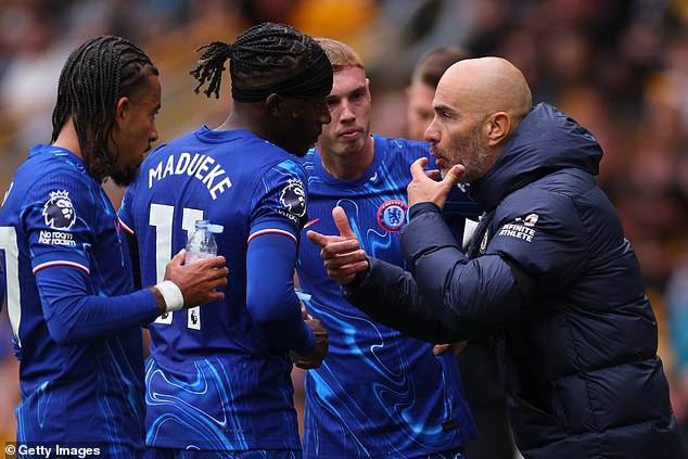 Maresca (right) is confident his tough love approach with Madueke (second from left) will work