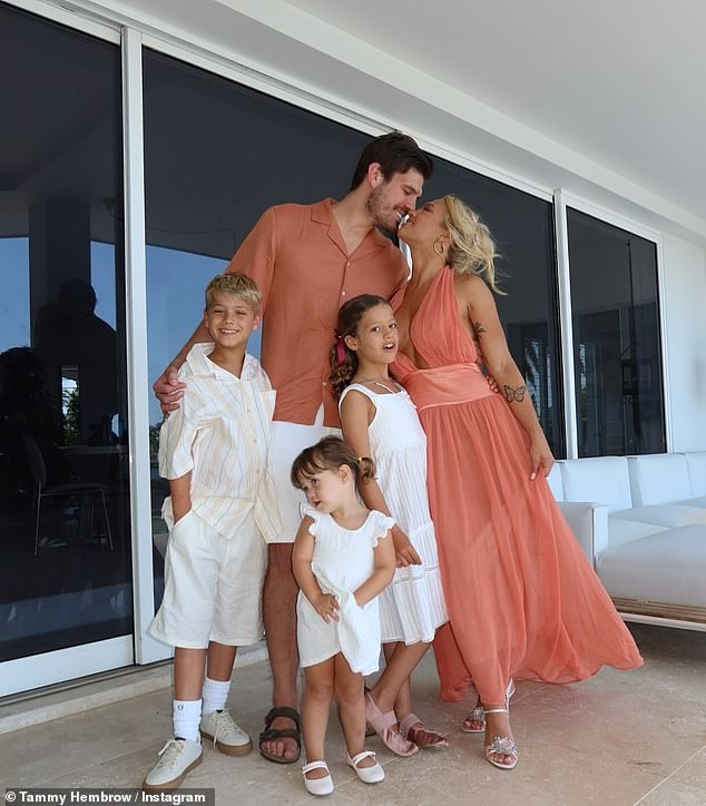 The 29-year-old and her three children, Wolf, eight, Saskia, six, and Posy, one, posed together for sweet photos shared to Instagram on Friday