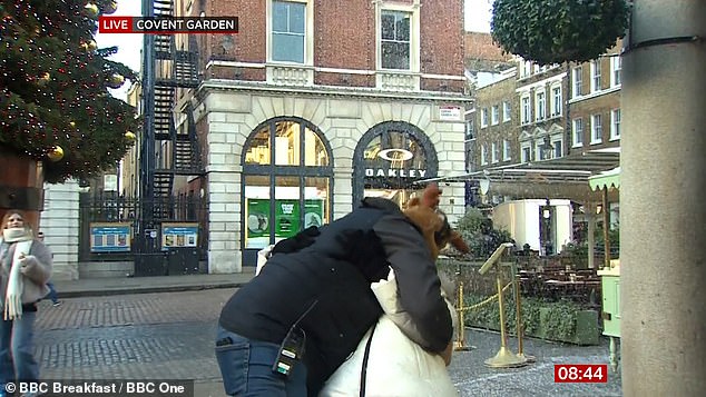 It comes after BBC Breakfast's Carol Kirkwood, 62, blushed after being pulled in for a kiss live on air during her weather report in Covent Garden, London, on Monday.