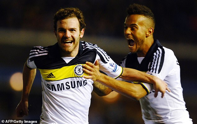 Bertrand played alongside a host of stars at Chelsea, including Spanish midfielder Juan Mata (pictured), winning the FA Cup, Europa League and Champions League.