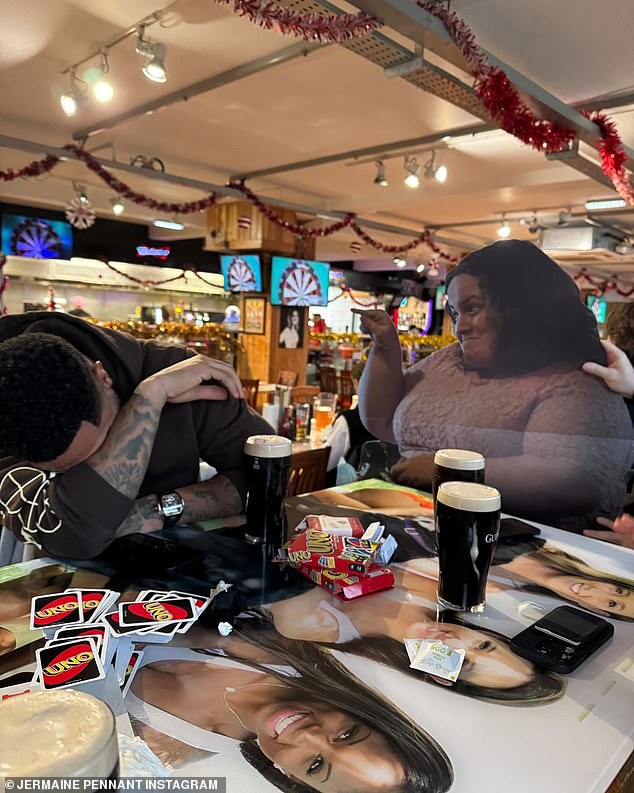 The group was joined by a cardboard cutout of Jessica Gunning's stalker character Martha from Netflix phenomenon Baby Reindeer