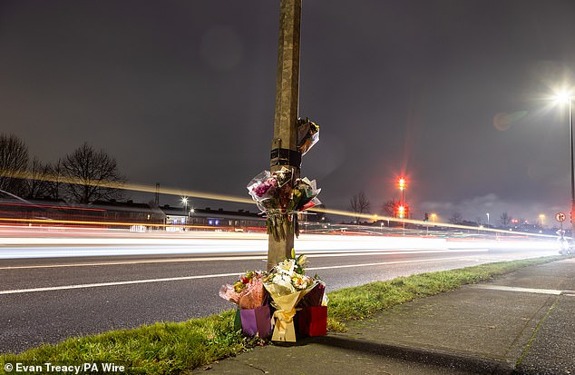 Floral tributes were paid at the scene on Blanchardstown Road North in Dublin