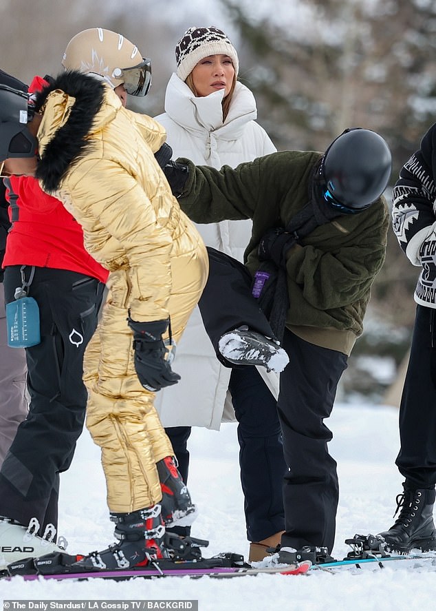 The party seemed to prefer snow skiing to snowboarding on the mountains in the tony ski town of Colorado