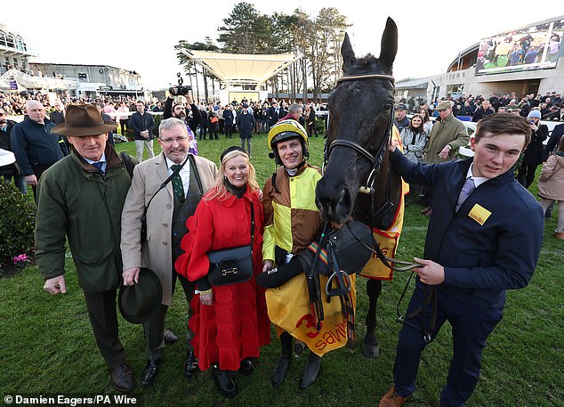 Trainer Willie Mullins (left) called the victory 'big' and described the gelding as a saint