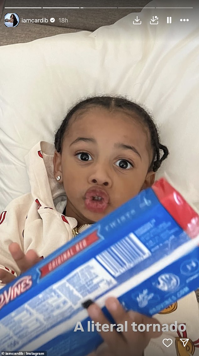 The Grammy Award winner also shared a glimpse of her three-month-old daughter, whose name has yet to be revealed, and her three-year-old son Wave.