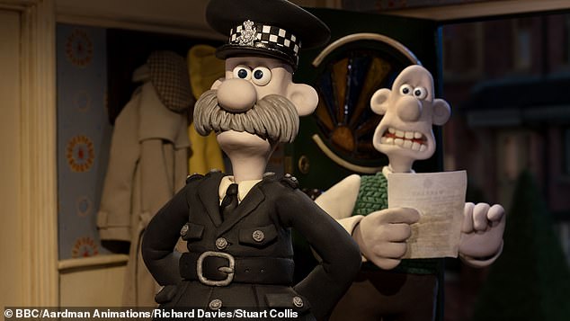 Vengeance Most Fowl marked a major comeback for the animated duo and premiered on BBC One on Christmas Day, marking the comedian's first TV role in four years as Chief Inspector Mackintosh (pictured)