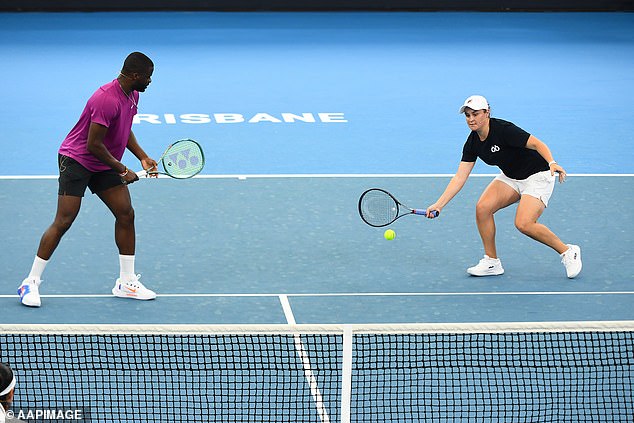 The practice match was played for Barty's charity, the Ash Barty Foundation, which aims to give children more opportunities to play sport and develop their education.