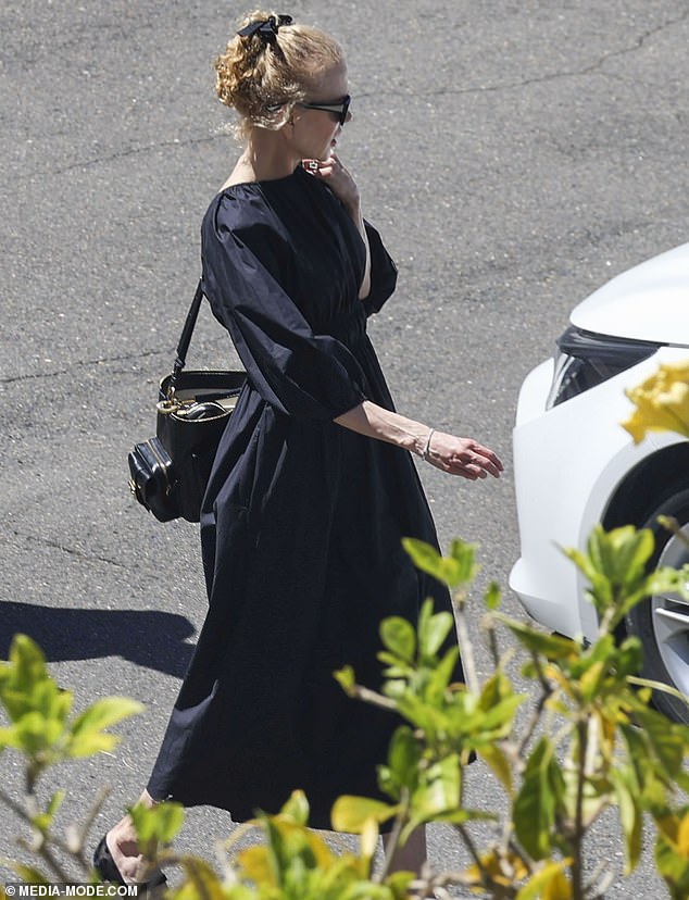 The actress dropped by for Sunday service at the North Sydney Chapel and appeared to be going solo, her children were also not seen in tow