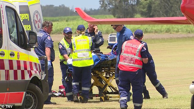 The plane crashed shortly after takeoff from McIntyres Airfield on Palmer's Island at around 11:30 am. The aftermath is depicted