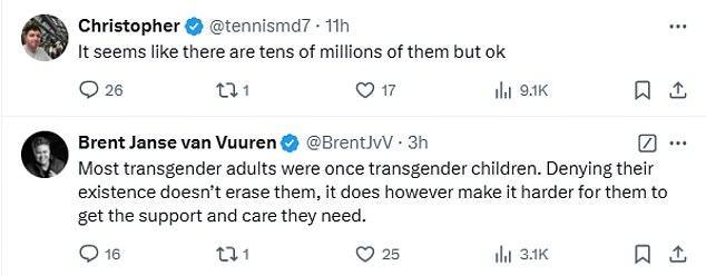 However, there were also some critics, with one person saying that 'most transgender adults were once transgender children'