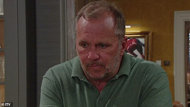 Dean Andrews, 61, played Will Taylor in the April 2019 ITV soap, and his character died after suffering a heart attack during the Christmas Day special (pictured in the show in August)