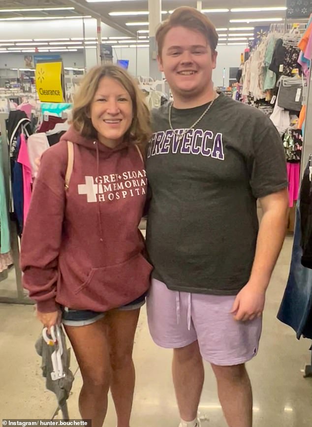 Pictured: Amanda Rector and her son Hunter meet for the first time at Walmart