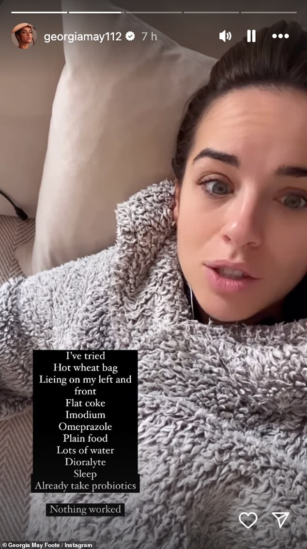 Georgia appeared on her couch, dressed in a gray sweater, and told her followers what she tried before seeking help from them