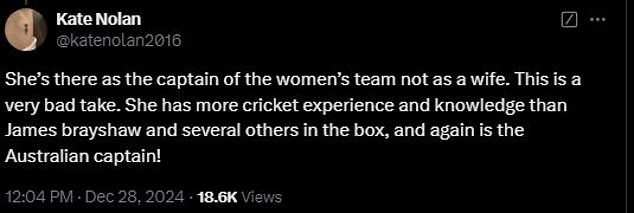 Many Aussies were quick to point out that Healy appeared in the coverage because she is one of the best cricketers Australia has produced - not because she is married to Starc.