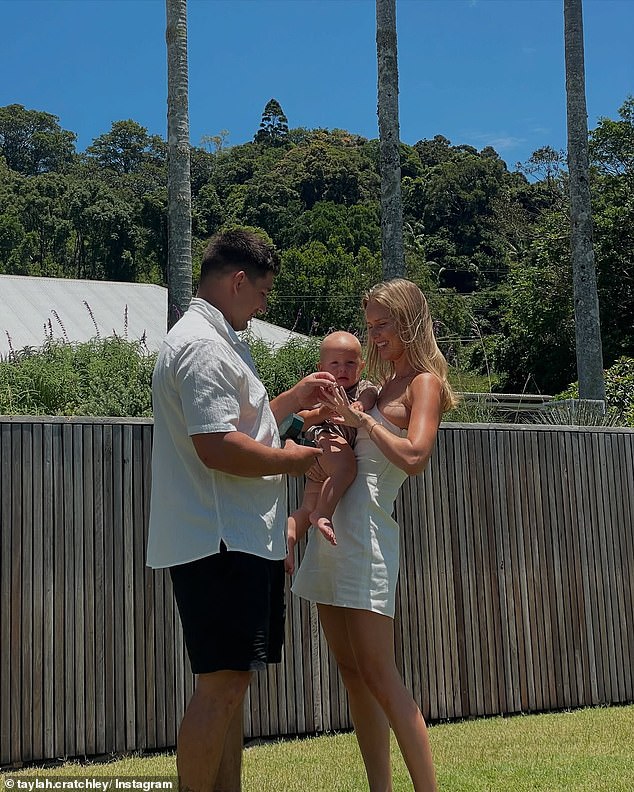 Victor popped the question while Taylah held the couple's angelic son, Vinnie Cash