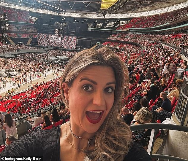 Blair during a Taylor Swift concert for The Eras Tour earlier this year