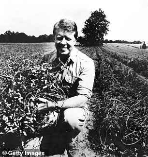 Jimmy Carter pictured at his peanut farm in Plains, Georgia, in 1976