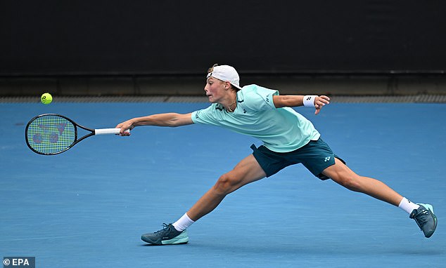 Hewitt (pictured at Melbourne Park earlier this year) was knocked out in the first qualifying round of the Canberra International Challenger event