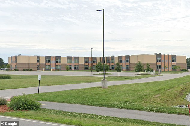 Pier was reportedly drunk on a bus leaving La Porte Middle School (pictured). Students started reporting her while she was driving