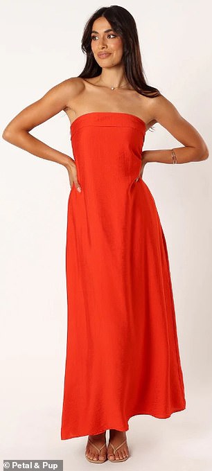 Archer strapless maxi dress from Petal & Pup for $54