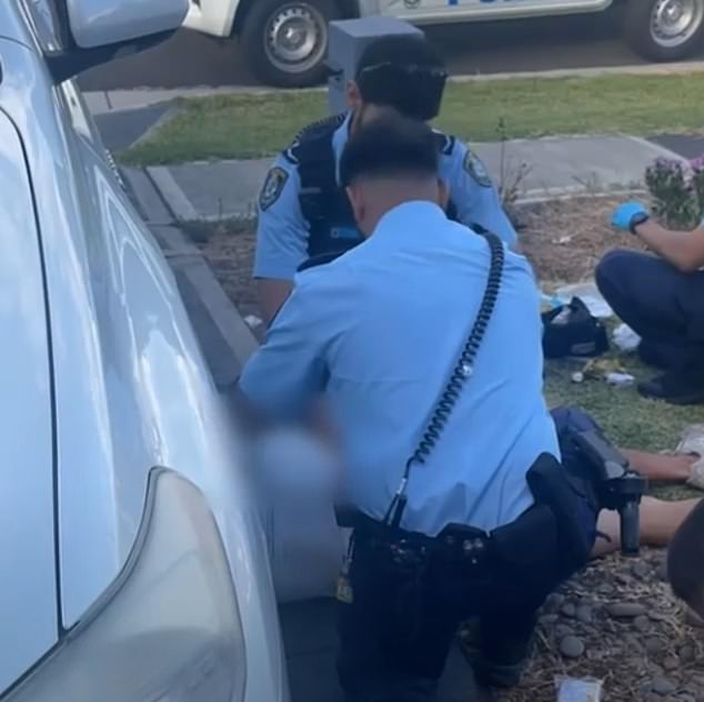 On Monday, detectives revealed that Khou (pictured on the ground) had links to Asian crime gangs and was a known target for underworld rivals