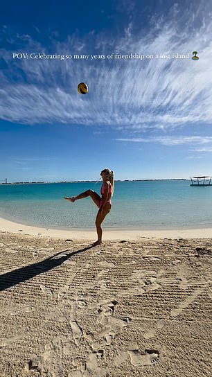 The Juventus star juggled beach volleyball in a video post on social media