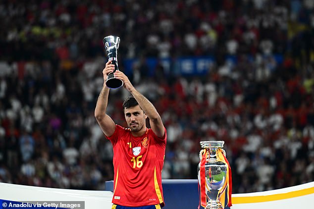 The Manchester City star was also named Player of the Tournament at the UEFA Euros