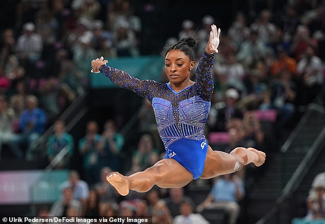 Biles added three gold medals and a silver medal to her decorated trophy case in gymnastics