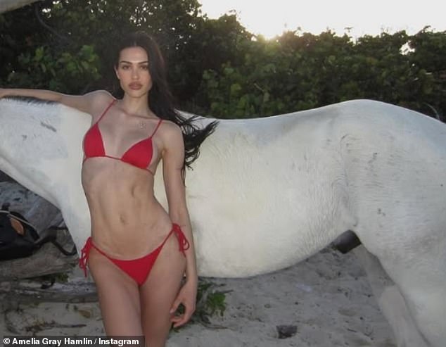 Her caption read: 'Save a cowboy' as her friends Kylie Jenner and Candice Swanepoel hit the like button