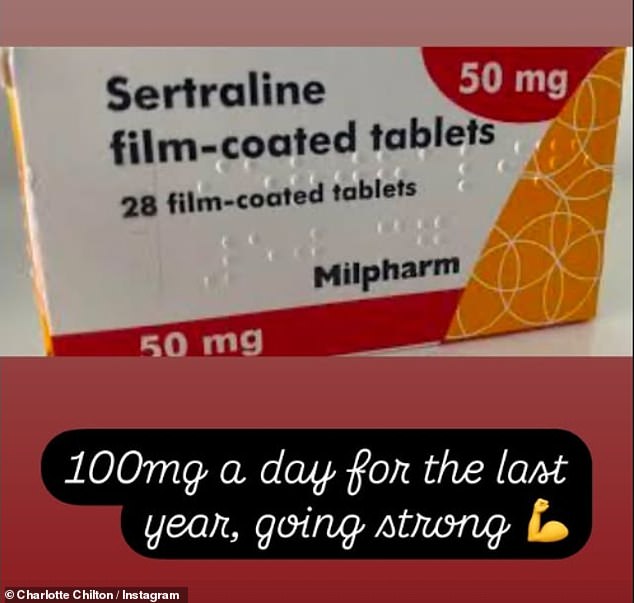 The TV personality shared a photo of her sertraline box – the prescription drug is often used to treat depression and anxiety disorders