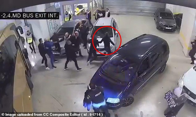 Footage showed Lucescu trying to run towards an AEK Athens fan in a stadium parking lot