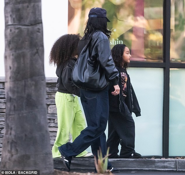 She had two children: her daughter, Stormi Webster, six, and her niece, Chicago West, whose mother is Kylie's older half-sister Kim Kardashian. They were leaving an Ulta Beauty store in Calabasas, where Kylie Cosmetics and her perfume Cosmic are available