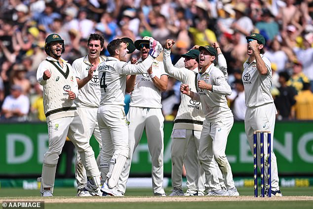 Australia, meanwhile, celebrated wildly after removing Jaiswal after posting a score of 84