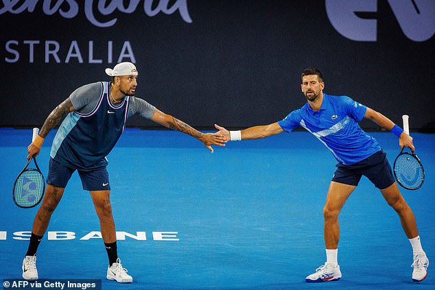 Playing in only his second tour match in almost two and a half years, Kyrgios looked impressive as he teamed up with the 'Joker'