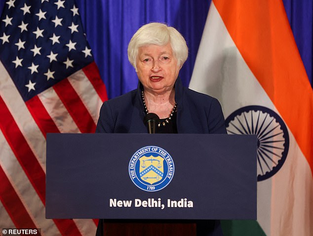 Treasury Department officials raised the alarm about the breach in a letter to lawmakers Monday announcing the latest suspected Chinese hack of U.S. technology and officials. In the photo: US Treasury Secretary Janet Yellen